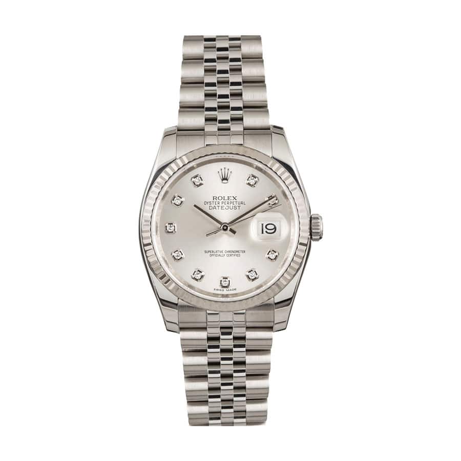 Rolex Silver Diamond Watch Replica